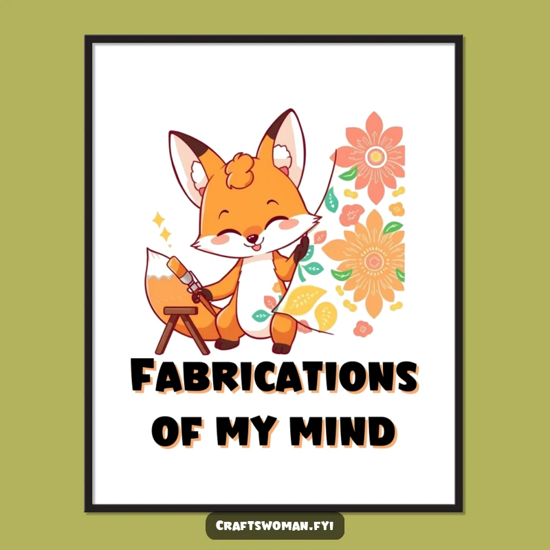 Funny Fox Painting Digital Print: Dynamic Art Wall Decor