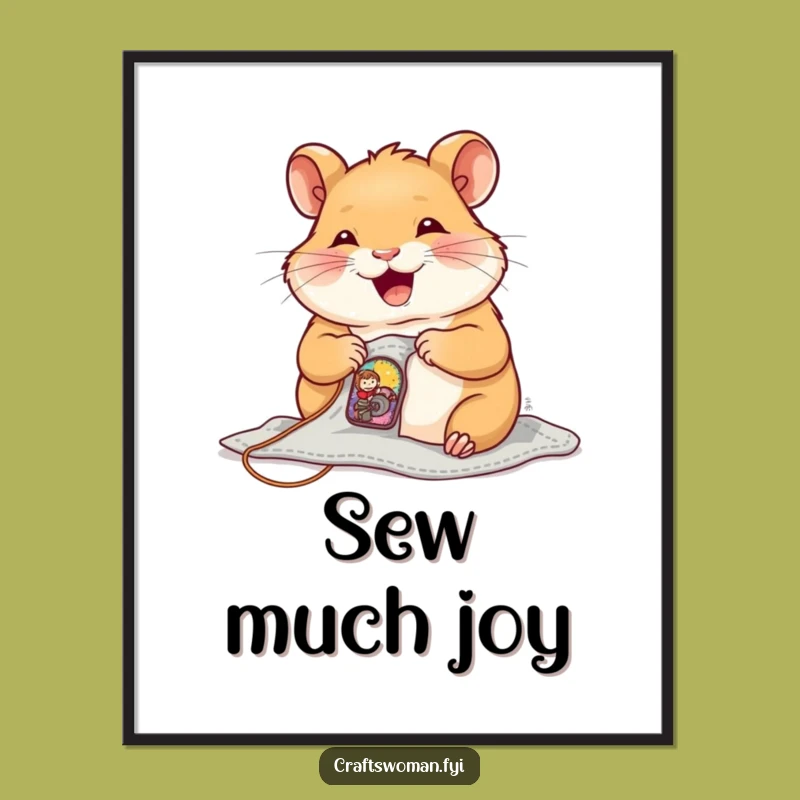 Funny Hamster Sewer Art: Instant Detail Charm, Perfect Gift!