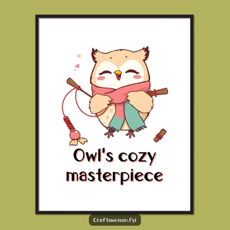 Funny Owl Crafting Digital Art: Instant Whimsical Decor for Your Walls