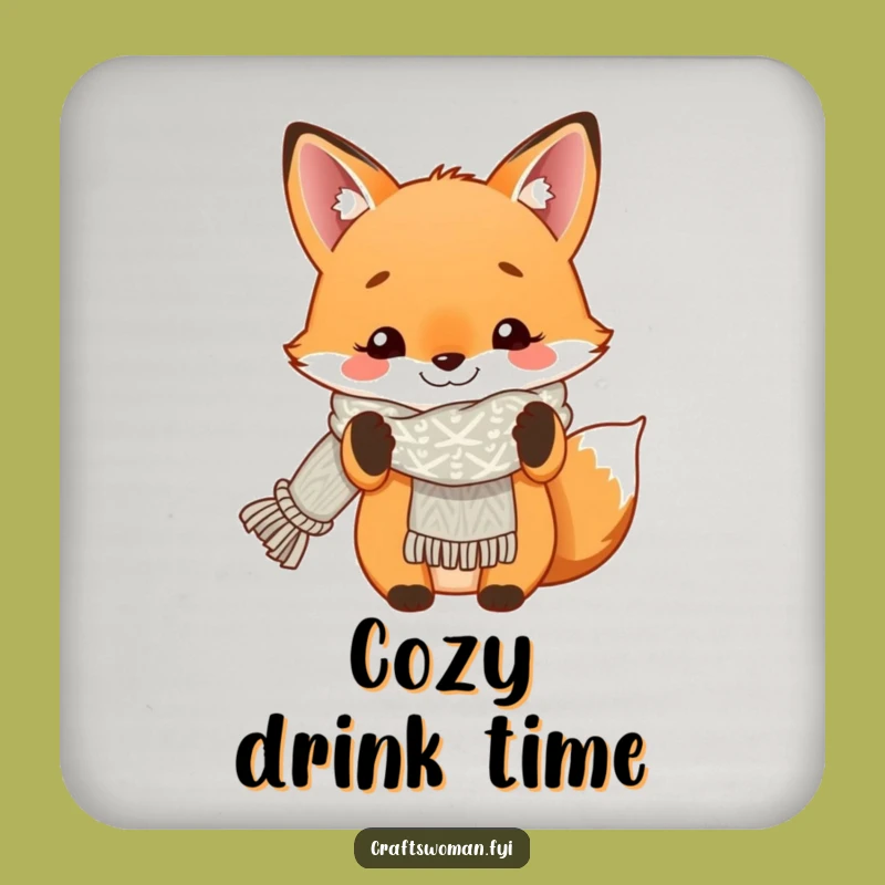 Funny Fox Knitting Coaster Set - Hilarious Protection for Surfaces