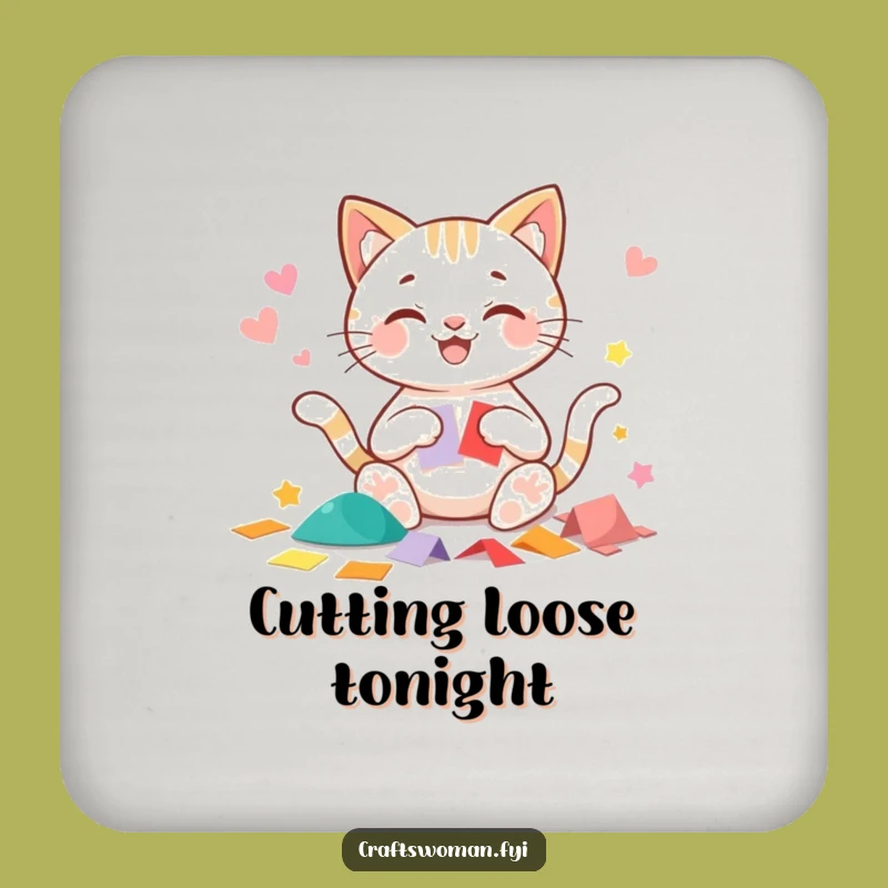 Funny Cat Paper Art Coaster - Protect Surfaces with Feline Charm