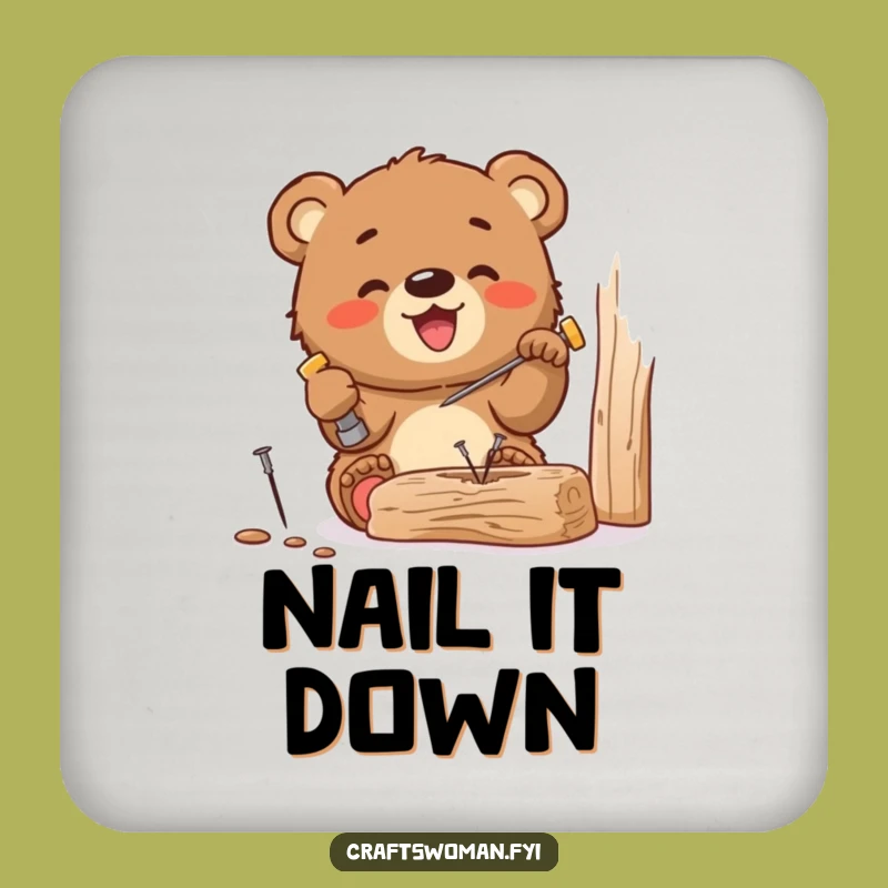 Funny Bear Cub DIY Drink Coaster: Protect Surfaces with Cubby Humor
