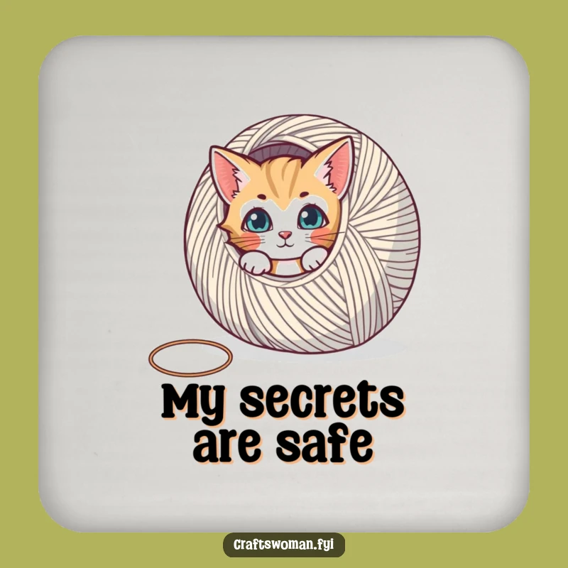 Funny Cat Yarn Coaster Set - Hilarious Protection for Surfaces