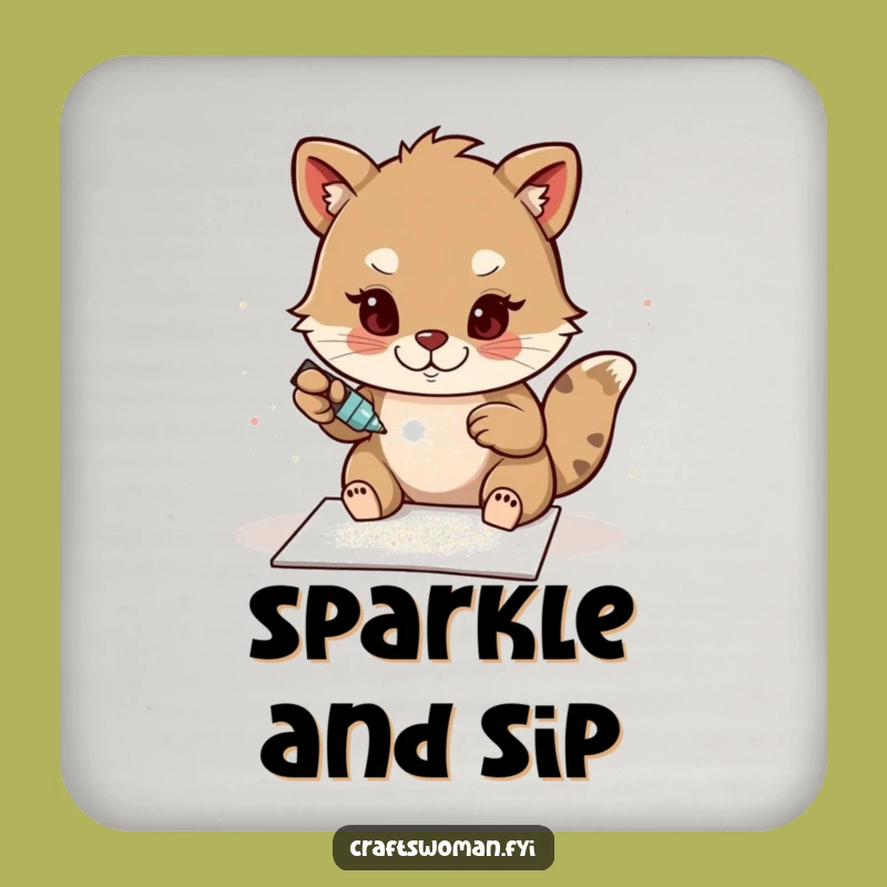 Funny Glitter Coaster: Hilarious Decor for Surfaces with Sparkle