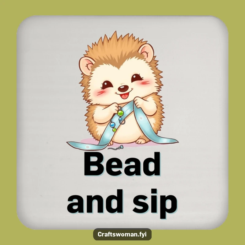 Funny Hedgehog Coaster - Protect Surfaces with Beading Charm