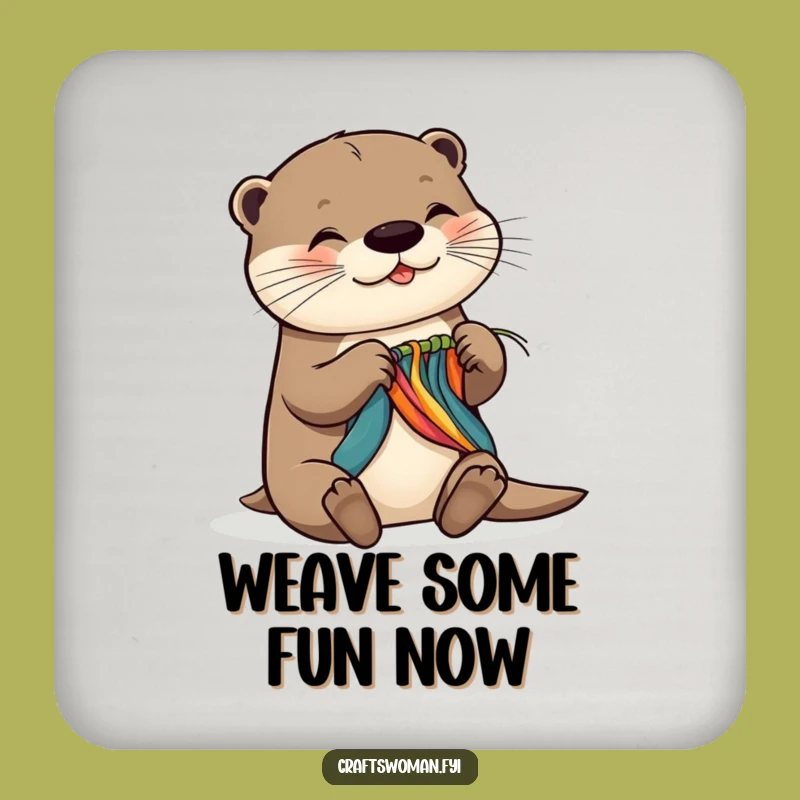 Funny Otter Coaster: Protect Surfaces with a Weaving Otter, Fun Funny Gift