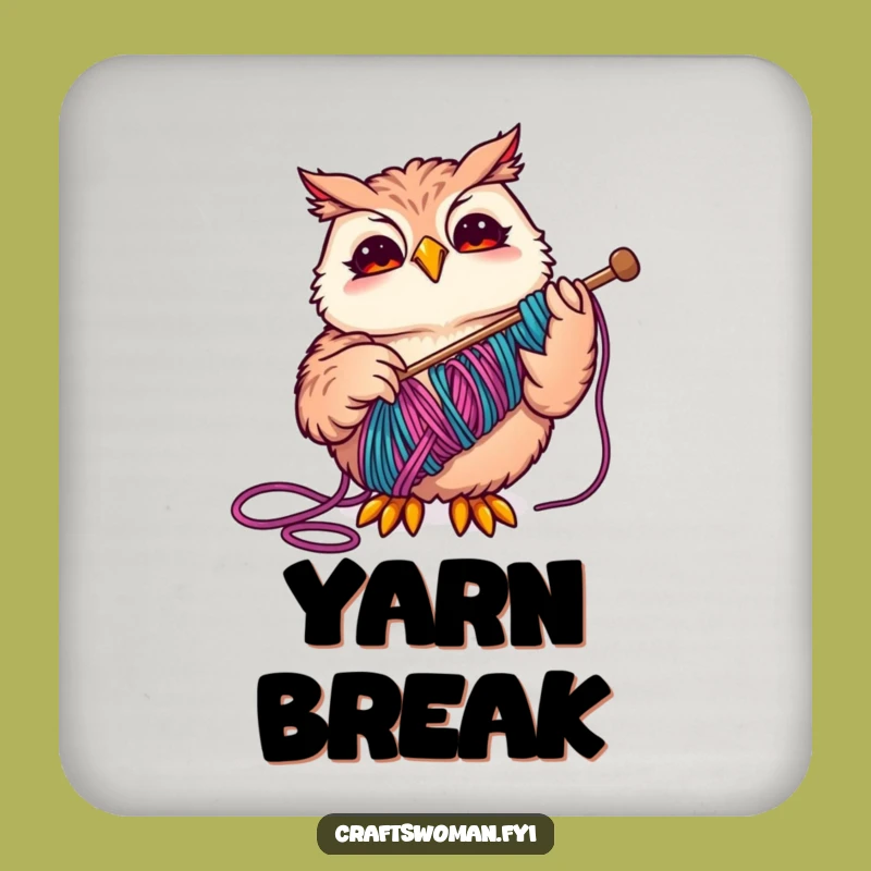 Funny Owl Drink Coaster - Protect Surfaces With Joyful Craft Charm