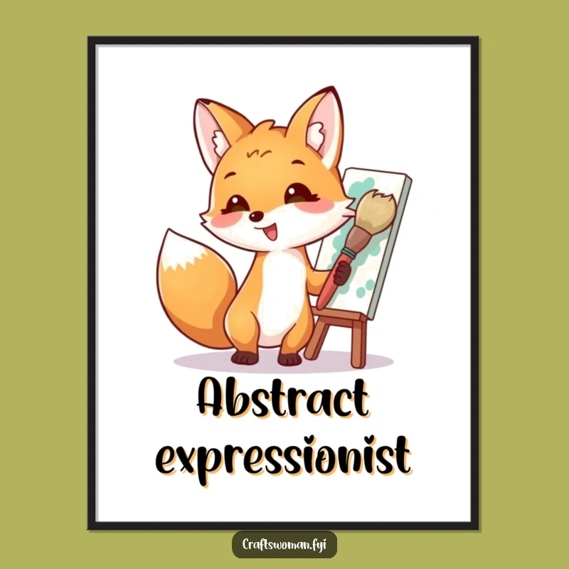 Funny Fox Painting Masterpiece Poster: Vibrant Art for a Humorous Home Decor