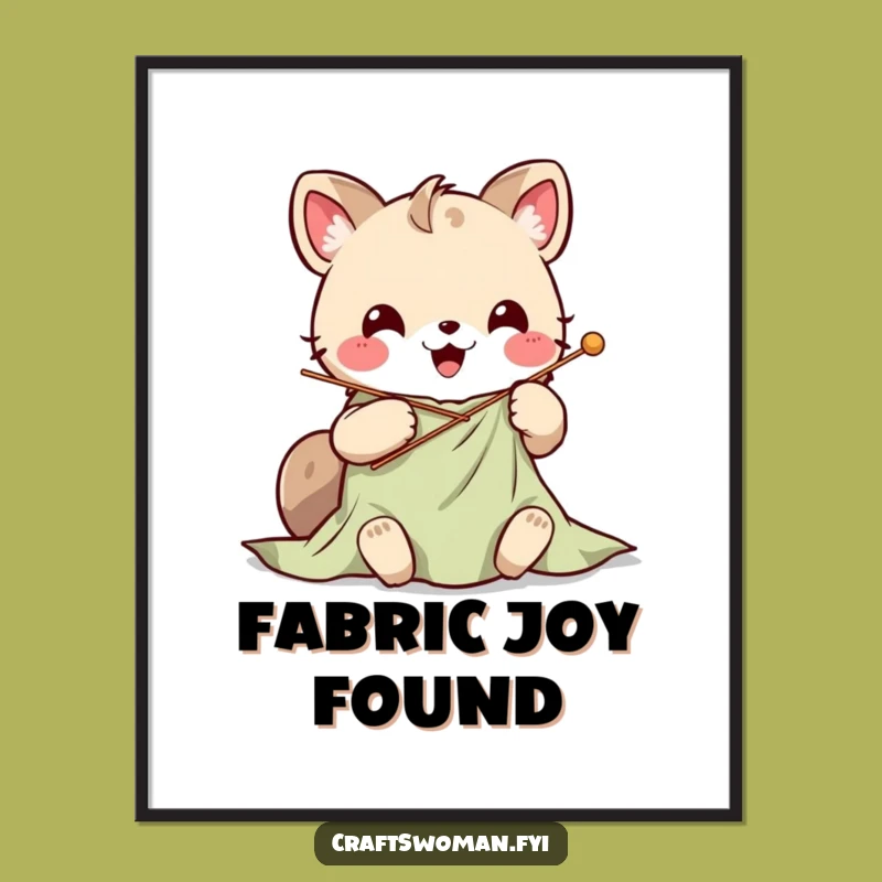 Funny Kawaii Stitching Poster: Add Crafty Charm to Your Walls!