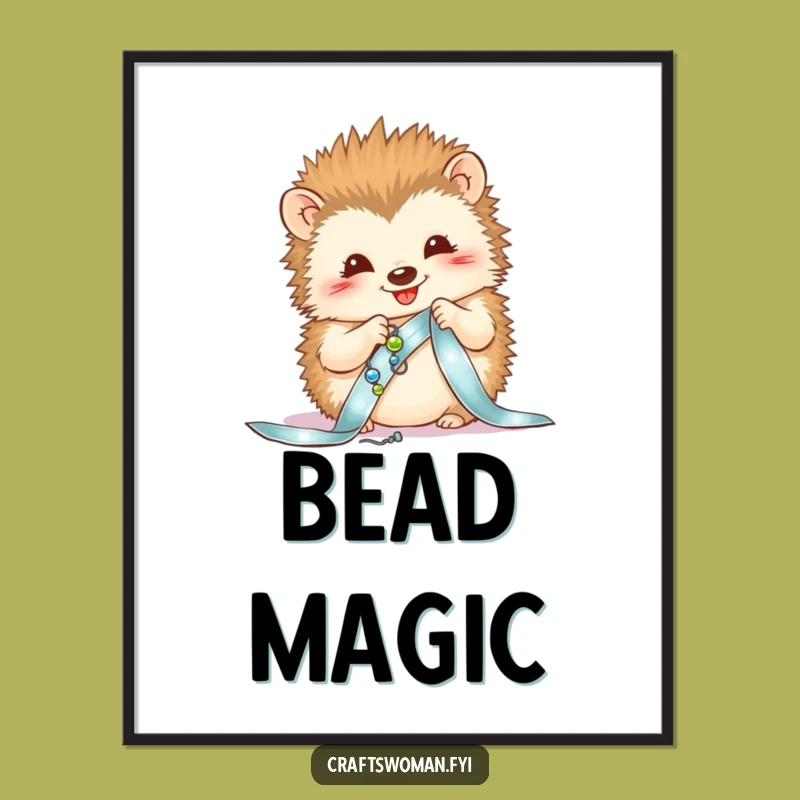 Funny Hedgehog Sewing Poster - Add Sparkle to Your Walls with This Art