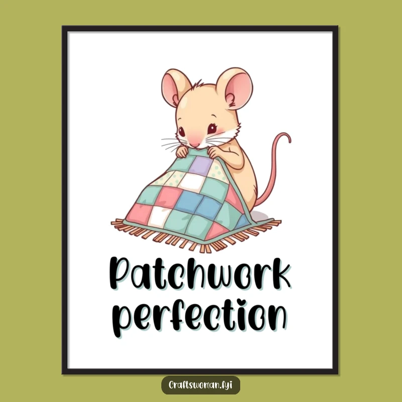 Funny Mouse Sewing Poster - Nimble Craft Art for Cozy Spaces