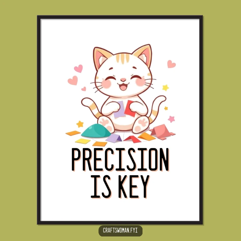 Funny Cat Paper Cutting Art Poster - Whimsical Wall Decor