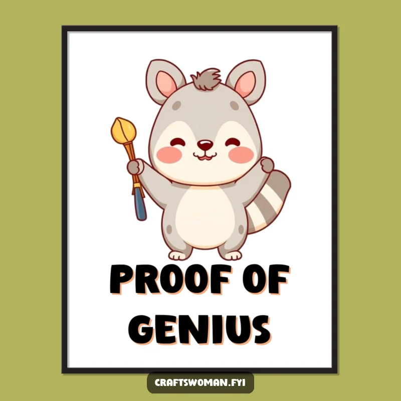 Funny Crafty Art Poster: Cheerful Animal Pride In Colorful Creation, Unique Gift