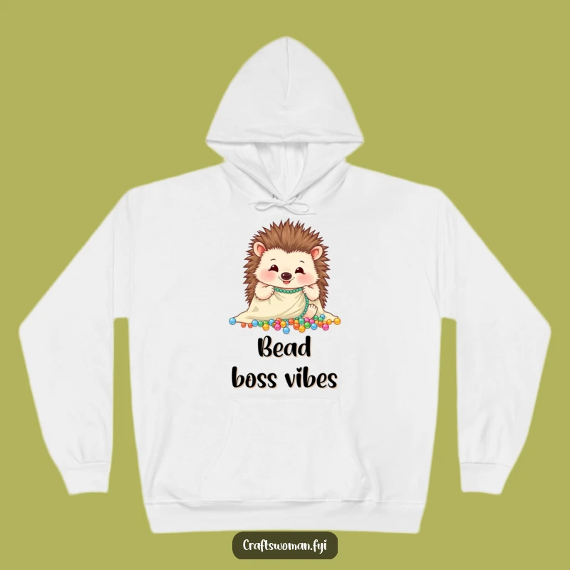 Cozy Funny Hedgehog Hoodie - Warm Sweatshirt for Bead Art Lovers and Hedgehogs