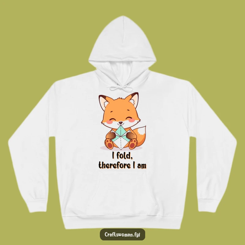 Cozy Funny Fox Hoodie - Warm Up With Origami Artistry