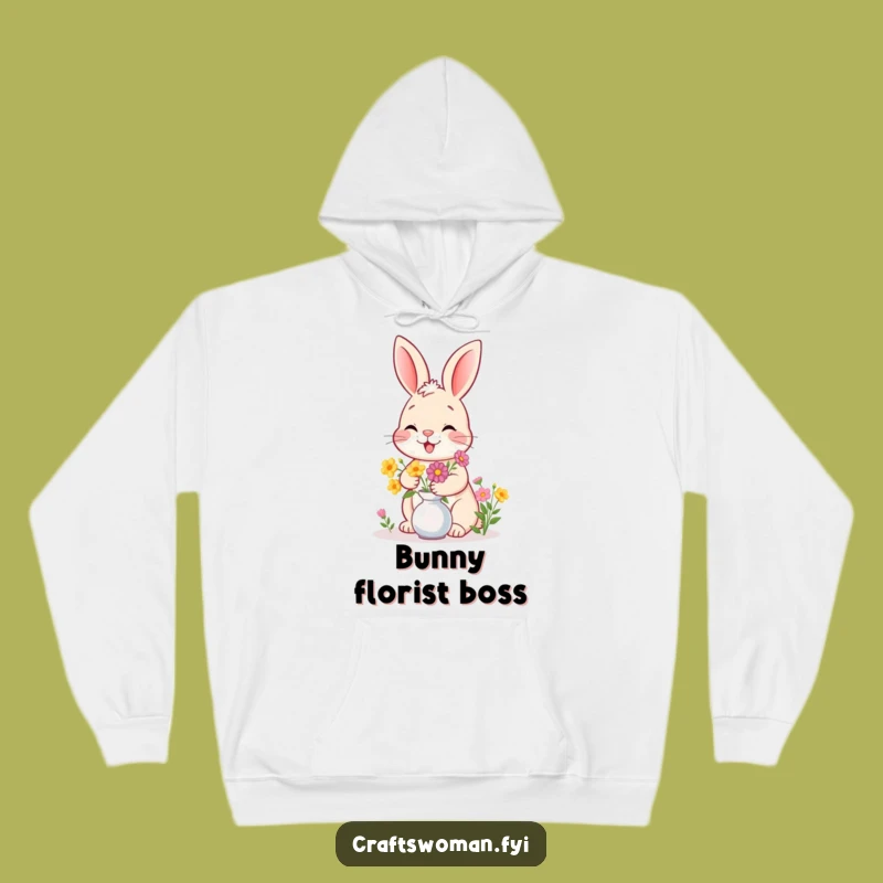 Funny Giggling Bunny Hoodie: Cozy and Charming Gift for Flower Enthusiasts