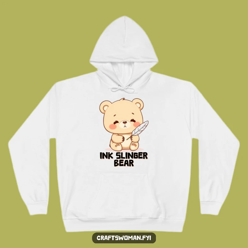Funny Bear Cozy Writer Hoodie: Comfy & Creative Funny Gift