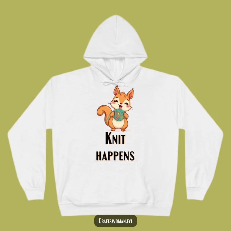 Funny Squirrel Yarn Hoodie: Cozy Comfort for Your Crafting Corner Gift