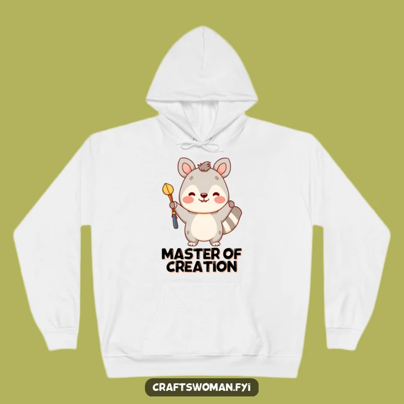 Funny Cozy Hoodie: Cheerful Animal Craft Star Holding Colorful Masterpiece, Warm Gift