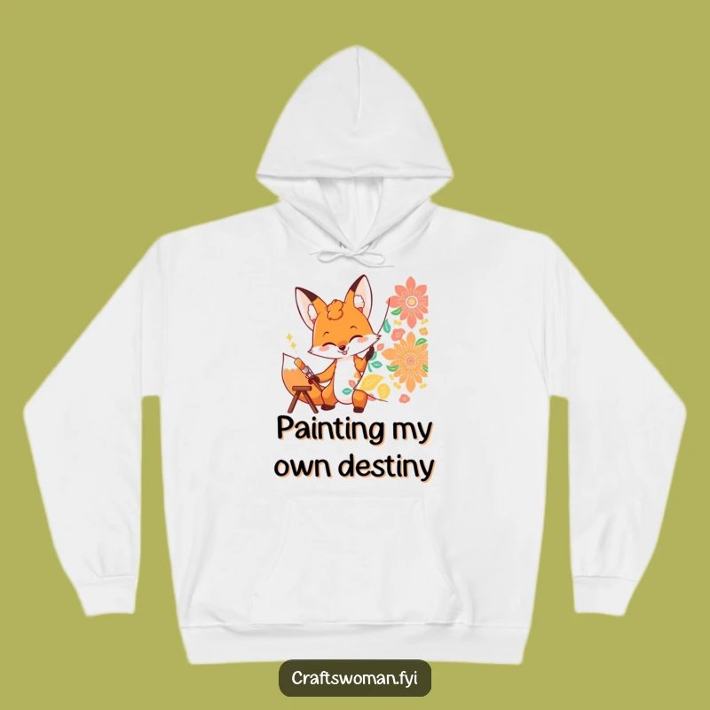 Funny Fox Painting Hoodie: Cozy Art Character Sweatshirt Gift