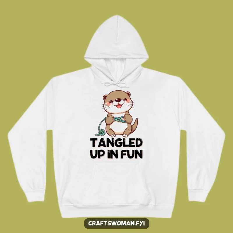 Funny Otter Knotting Hoodie: Cozy Yarn Craft Sweatshirt Gift