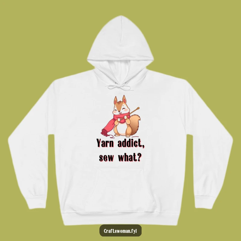 Funny Squirrel Stitching Hoodie: Cozy Crafting Character Sweatshirt Gift