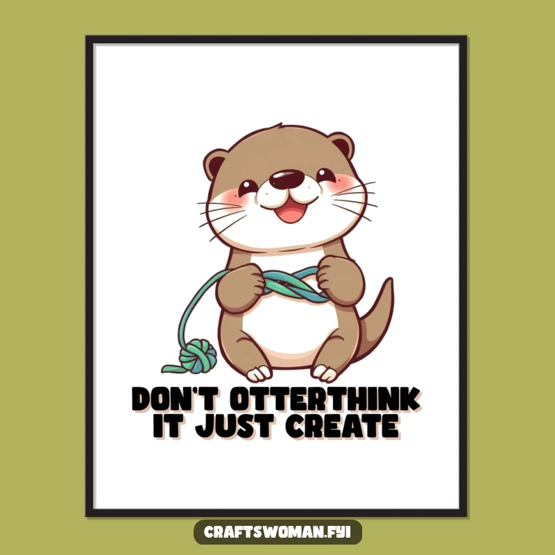 Free Printable Otter Yarn Art: Funny Downloadable Decor for Craft Lovers!
