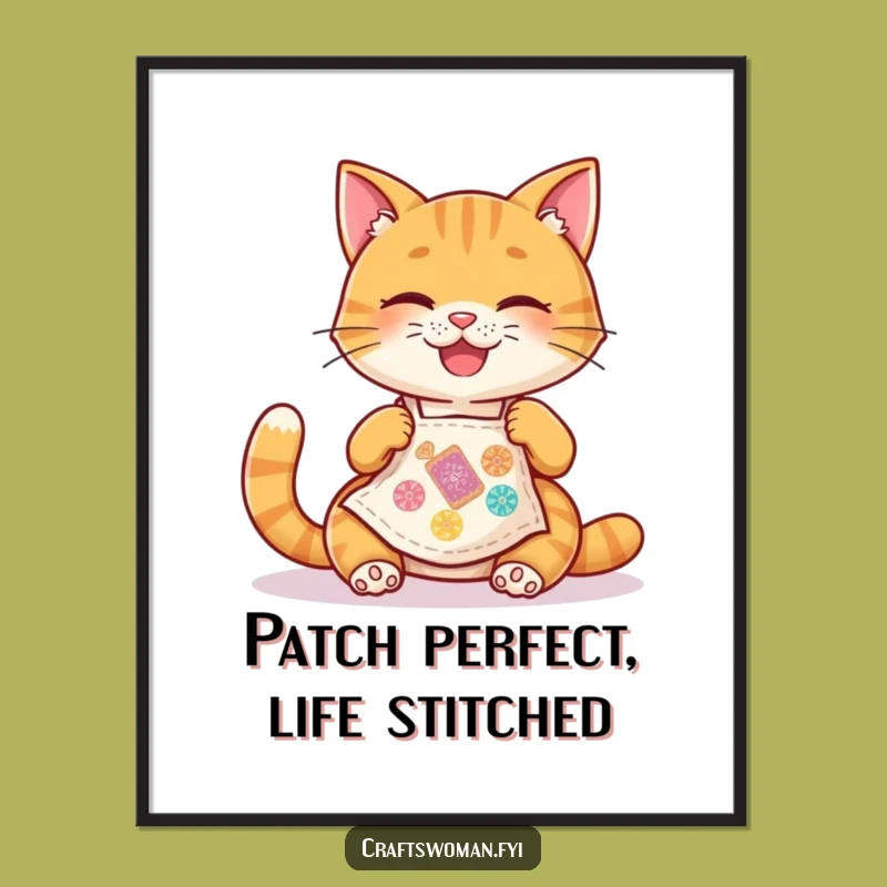 Free Printable Cat Apron Wall Art - Funny Downloadable Art for a Cozy, Creative Home