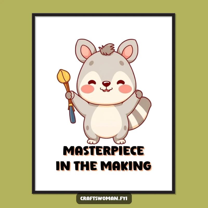 Free Printable Funny Wall Art: Cheerful Crafty Animal Displaying Pride - Downloadable Home Decor!