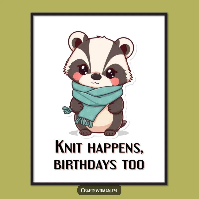 Free Printable Funny Wall Art: Whimsical Badger DIY Decor with Cozy Charm