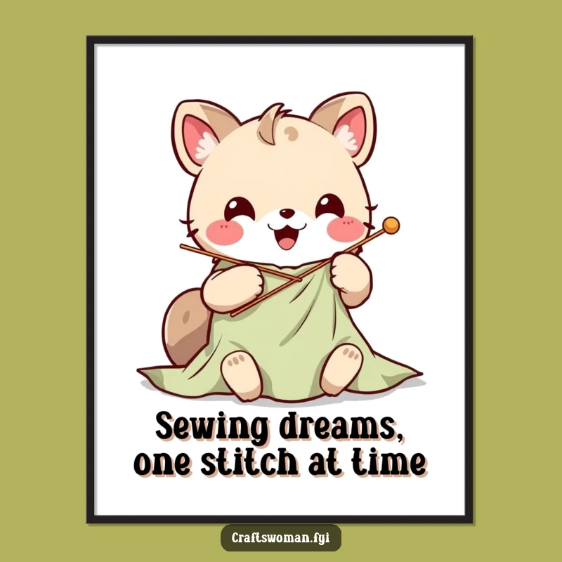 Funny Free Printable Wall Art: Kawaii Stitcher Creative Downloadable Decor