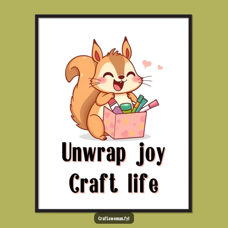 Funny Free Printable Wall Art: Squirrel's Crafty Joy, Downloadable Decor!