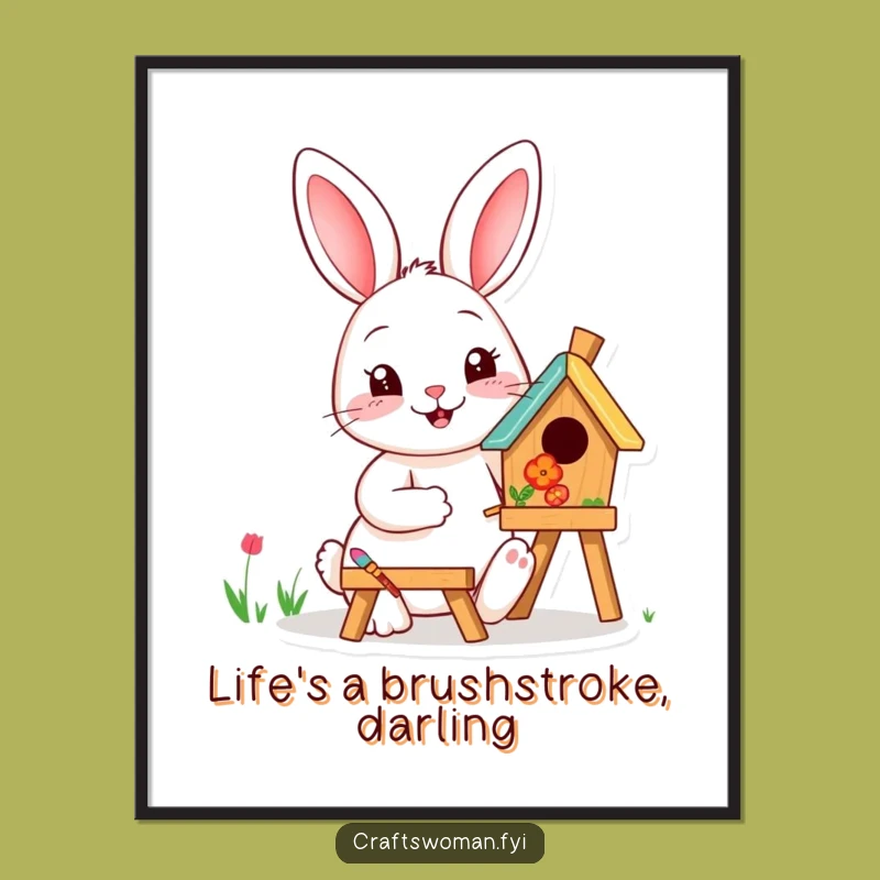 Free Printable Rabbit Painting Art: Whimsical DIY Downloadable Wall Decor for Nature Lovers