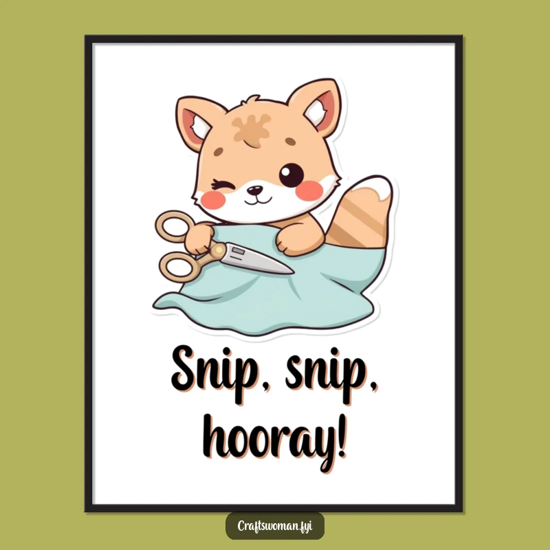 Free Printable Funny Wall Art: Playful Animal Crafts with Scissors - Downloadable Home Decor!