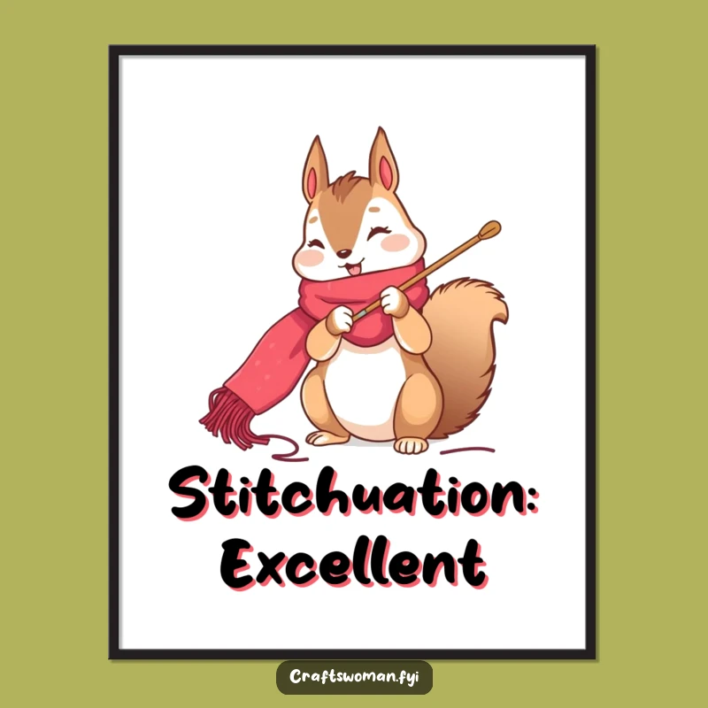 Free Printable Squirrel Sewing Art: Funny Downloadable Decor for Crafters!