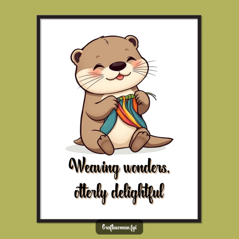 Funny Free Printable Wall Art: Otter's Creative Weaving, Whimsical DIY Decor