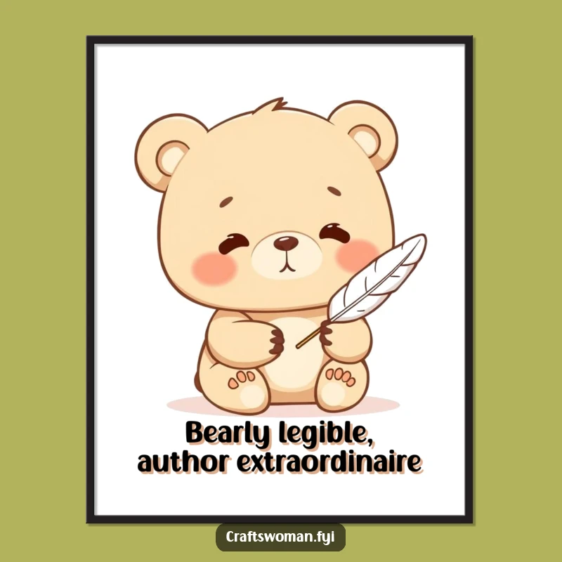 Wise Free Printable Bear Quill Wall Art - Literary Downloadable Decor