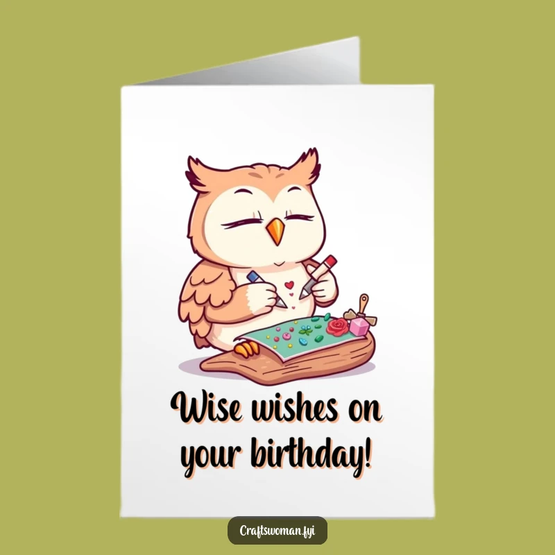 Free Printable Birthday Card: Wise Owl Crafting Fun for a Happy Birthday