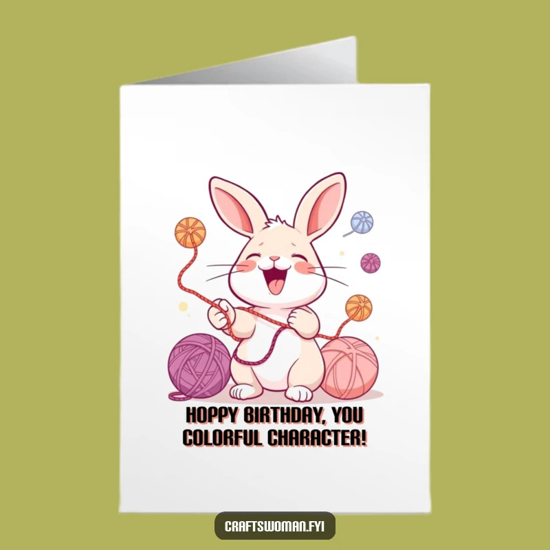 Free Printable Funny Rabbit Juggling Birthday Card - DIY Gift for Crafty Fun