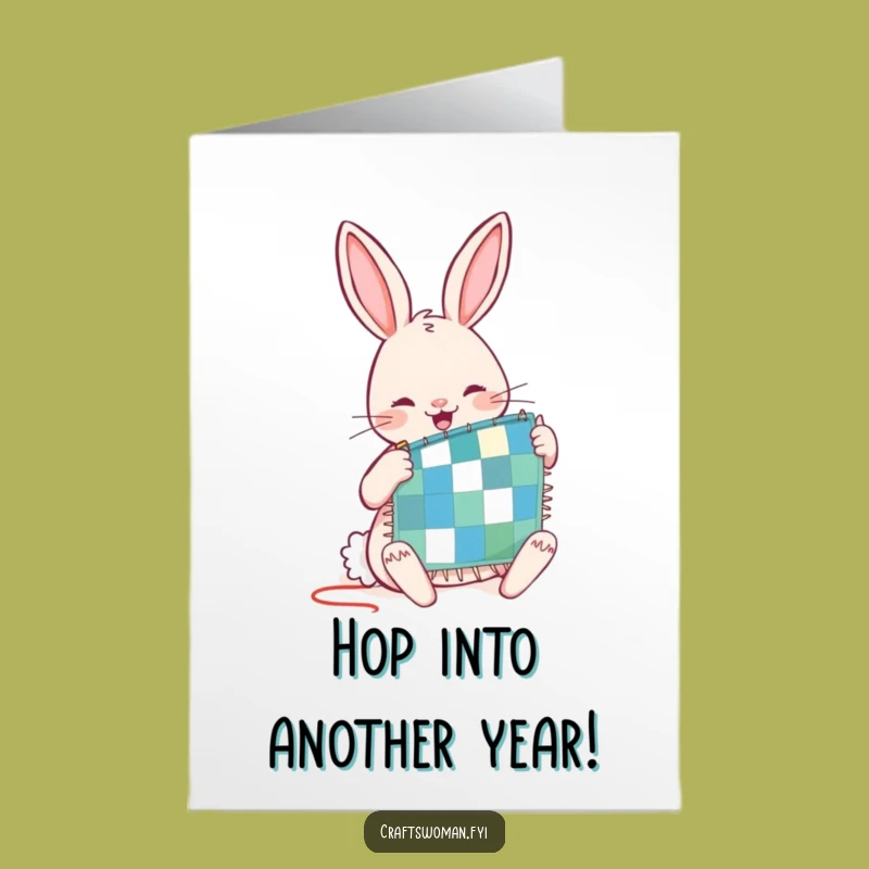 Free Printable Rabbit Birthday Card: Quilting Rabbit, DIY Downloadable!