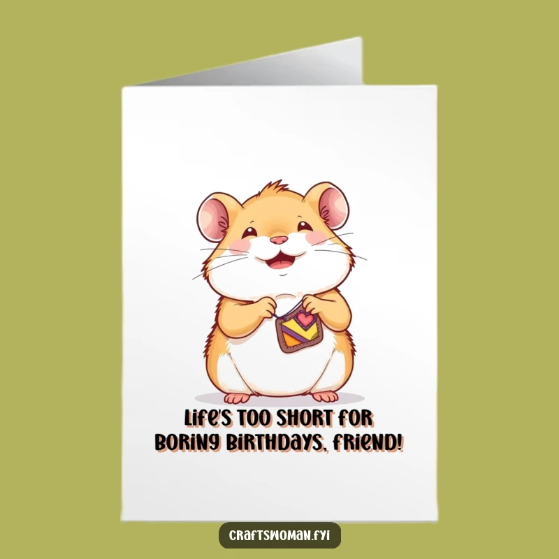 Free Printable Hamster Sewing Birthday Card: Tiny Patches, Big LOLs!