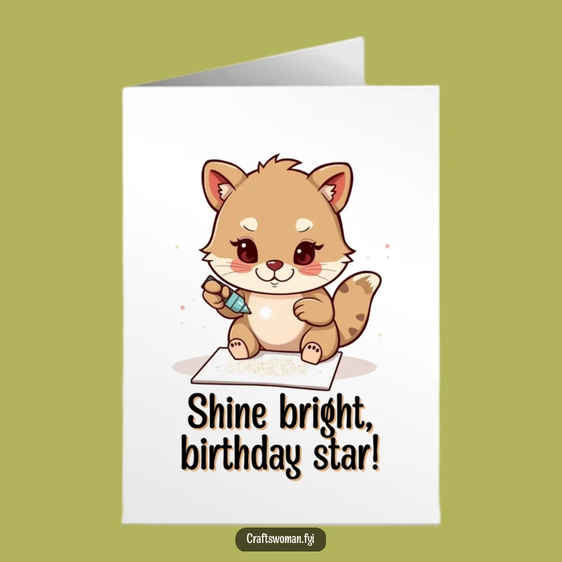 Free Printable Funny Birthday Card: Glittery Animal Card Making - Hilarious DIY Gift