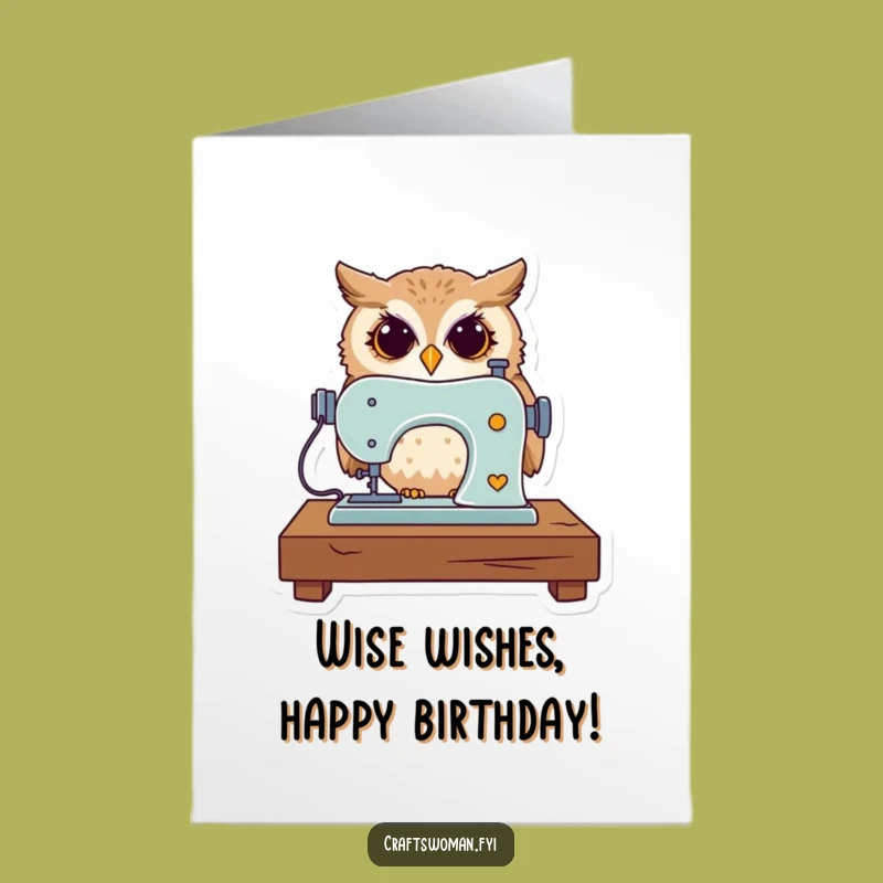 Free Printable Owl Sewing Card - Funny Birthday Downloadable Gift for Sewists