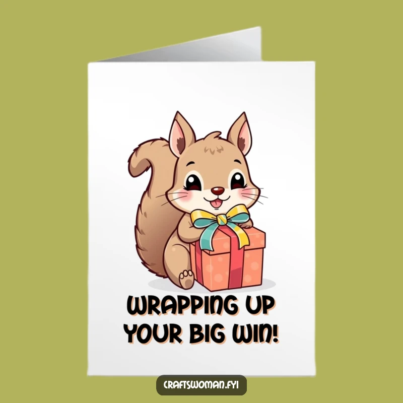 Free Printable Congrats Card: Squirrel Wraps Success, A Downloadable Gift!