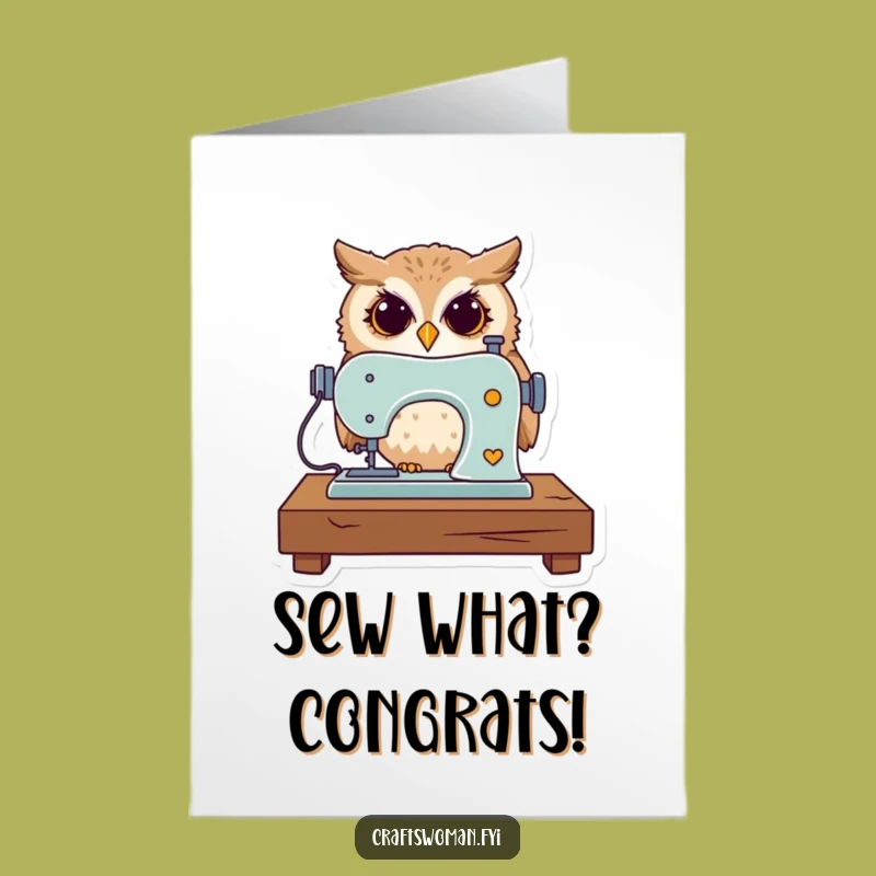 Free Printable Owl Sewing Card - Funny Congrats Downloadable Gift for Makers