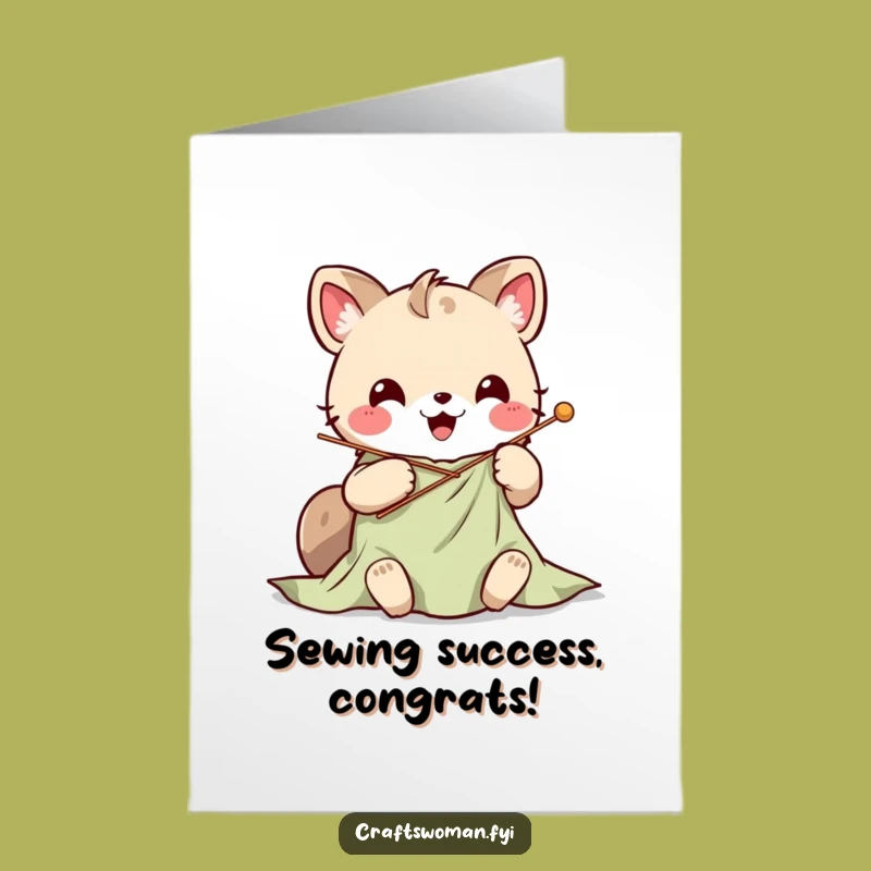 Congrats Free Printable Card: Kawaii Crafter Downloadable Achievement Gift