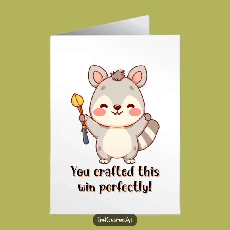 Free Printable Congrats Card: Proud Animal Crafts Success - Humorous Downloadable DIY Gift!