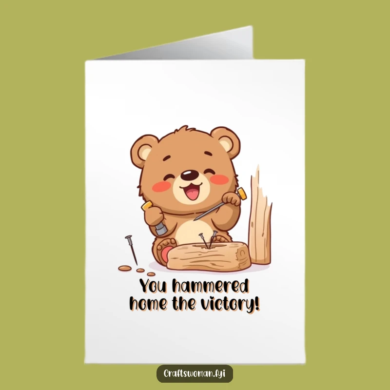 Free Printable Bear Cub Congrats Card - Hilarious DIY Theme, Downloadable Gift
