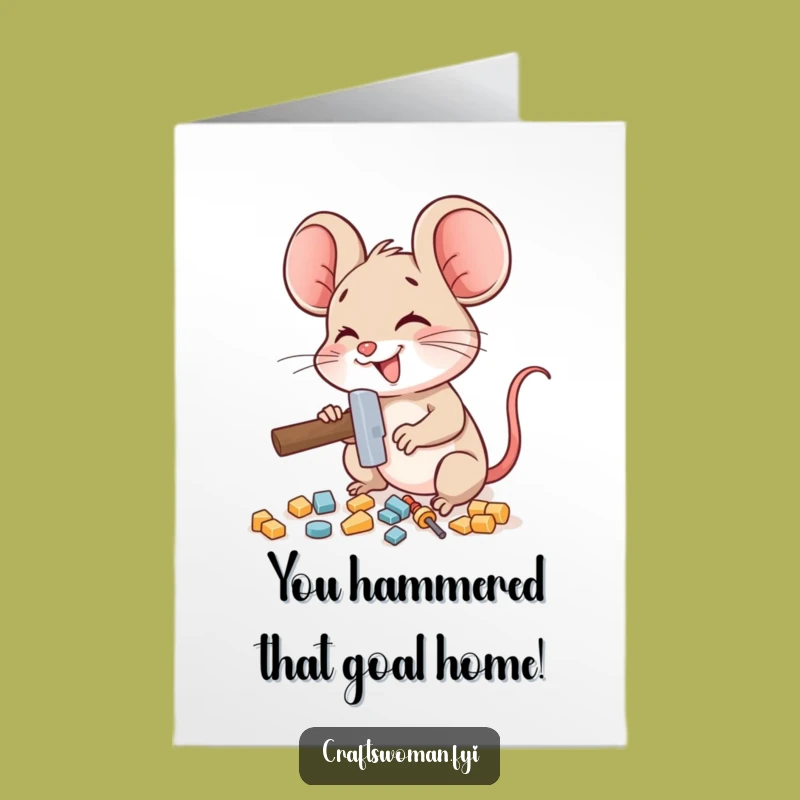 Funny Free Printable Congrats Card: Mouse's Tiny Triumph, Downloadable Greeting