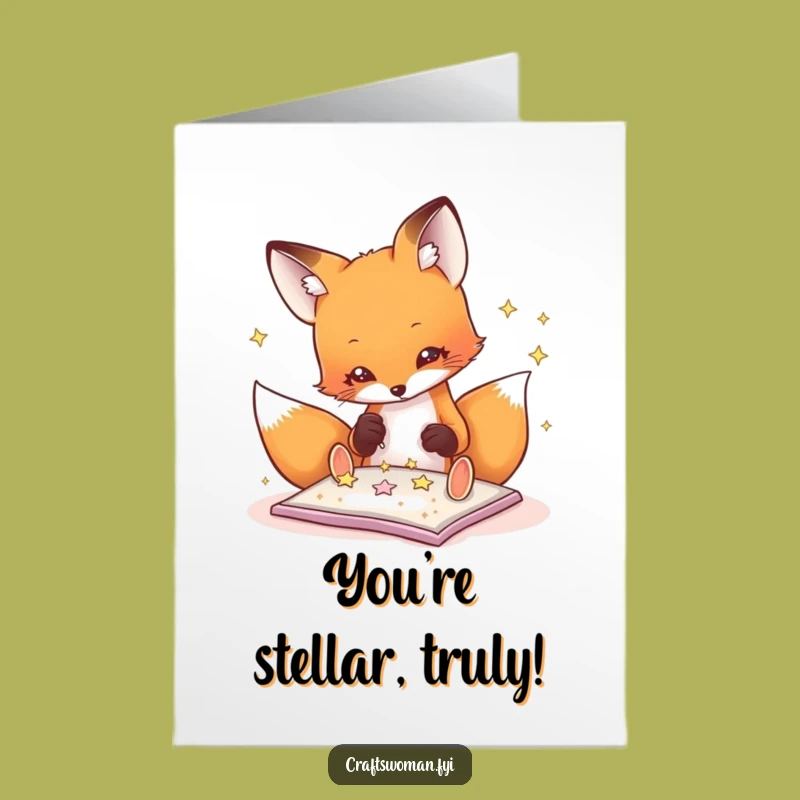 Free Printable Congrats Card: Fox's Starry Success - Funny Downloadable Gift